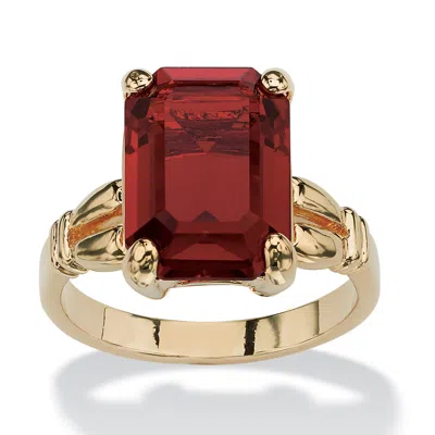 Palm Beach Jewelry Emerald Simulated Birthstone Gold-plated Ring