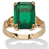 Palm Beach Jewelry Emerald Simulated Birthstone Gold-plated Ring In Multi