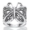 Palm Beach Jewelry Filigree .925 Sterling Silver Butterfly Wrap Ring In White