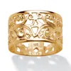 Palm Beach Jewelry Filigree Gold-plated Sterling Silver Ornate Scroll Design Ring Band In Yellow