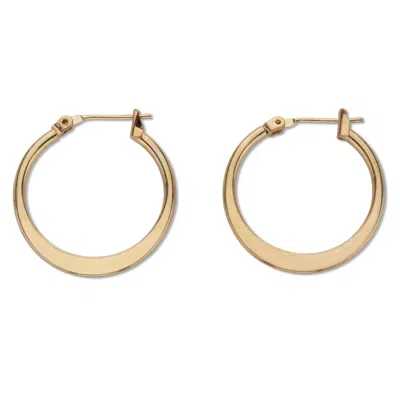 Palm Beach Jewelry Flat Hoop Earrings Goldtone 3/4" Diameter