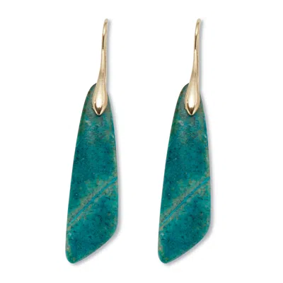 Palm Beach Jewelry Genuine Blue Jasper Goldtone Drop Earrings