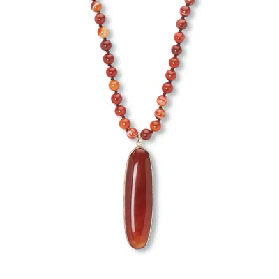 Palm Beach Jewelry Genuine Brown Agate Beaded Goldtone Drop Necklace 34-inch