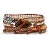 Palm Beach Jewelry Genuine Brown Tiger's Eye Goldtone Wrap Bracelet 36-inch Adjustable