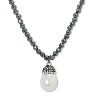 Palm Beach Jewelry Genuine Cultured Freshwater Pearl Black Ruthenium-plated Necklace 19 To 21-inch