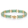 Palm Beach Jewelry Genuine Green Jade 18k Gold-plated Link Bracelet 7.5"