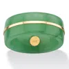 Palm Beach Jewelry Genuine Green Jade And 10k Yellow Gold Striped Ring In Green