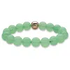 Palm Beach Jewelry Genuine Green Jade And Gold-plated Beaded Stretch Bracelet 7"