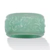 Palm Beach Jewelry Genuine Green Jade Flower Eternity Band In Green