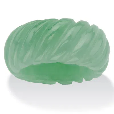 Palm Beach Jewelry Genuine Green Jade Shrimp-style Ring In Multi