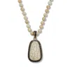 Palm Beach Jewelry Genuine Howlite Antiqued Silvertone Beaded Drop Pendant Necklace 34-inch