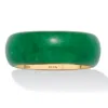 Palm Beach Jewelry Genuine Jade 14k Gold-plated Sterling Silver Band In Yellow