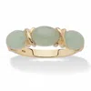 Palm Beach Jewelry Genuine Jade Gold-plated Silver "x & O" Ring In Yellow