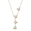 Palm Beach Jewelry Genuine Mother Of Pearl Gold Ion-plated Butterflies Necklace 18 To 20-inch