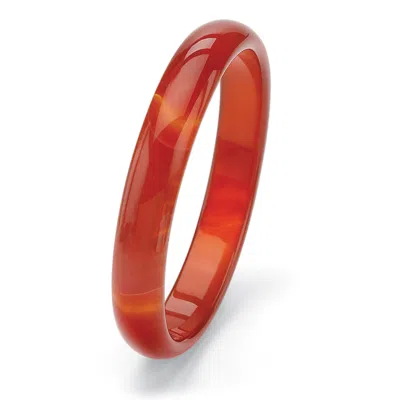 Palm Beach Jewelry Genuine Red Agate Bangle Bracelet 8.5"