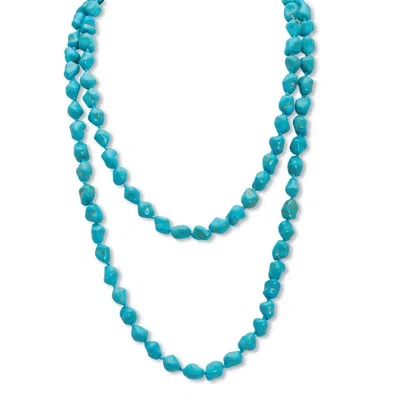 Palm Beach Jewelry Genuine Turquoise Endless Necklace, 48 Inches In Blue