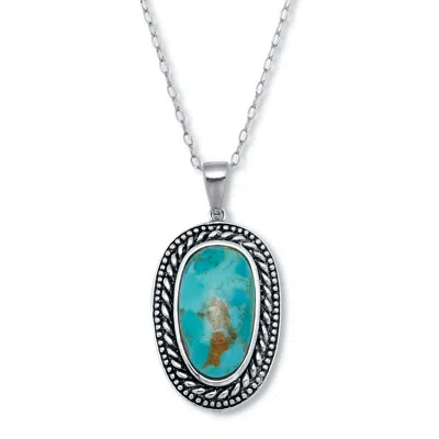 Palm Beach Jewelry Genuine Turquoise Sterling Silver Pendant