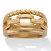Palm Beach Jewelry Gold Ion-plated Rope And Link Style Ring In Yellow