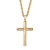 Palm Beach Jewelry Gold Ion-plated Stainless Steel Cross Pendant And Chain 24"