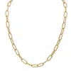 Palm Beach Jewelry Gold Ion-plated Stainless Steel Hammered Paperclip Necklace 20 Inch