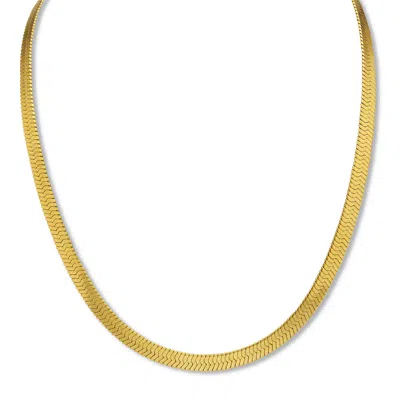 Palm Beach Jewelry Gold Ion-plated Stainless Steel Herringbone Chain Necklace 16-18.5 Inch
