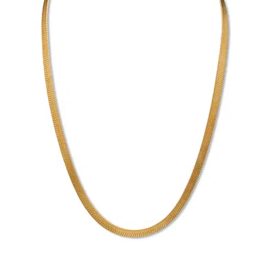 Palm Beach Jewelry Gold Ion-plated Stainless Steel Herringbone Chain Necklace 20-22.5 Inch In Yellow