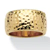 Palm Beach Jewelry Gold-plated Hammered-style Band 11mm In Yellow