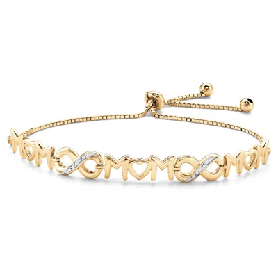 Palm Beach Jewelry Gold-plated Sterling Silver Diamond Accent "mom" Slider Bracelet 10"
