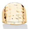 Palm Beach Jewelry Gold-plated Sterling Silver Hammered-style Cigar Band In Yellow