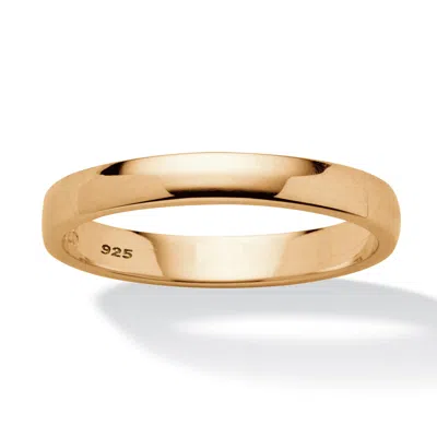 Palm Beach Jewelry Gold-plated Sterling Silver Wedding Band (2.5mm) In Yellow