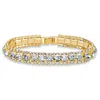 Palm Beach Jewelry Goldtone Birthstone And Crystal Bracelet 7"