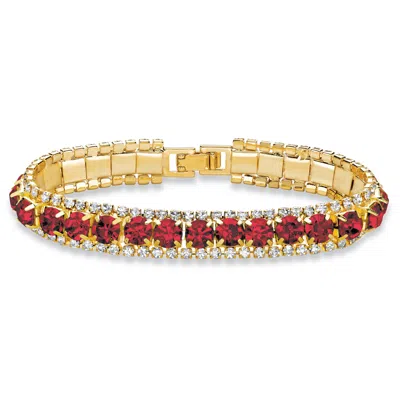 Palm Beach Jewelry Goldtone Birthstone And Crystal Bracelet 7"
