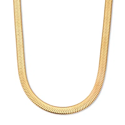 Palm Beach Jewelry Goldtone Herringbone Chain Necklace 18-20.5 Inch In Yellow