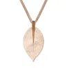 Palm Beach Jewelry Goldtone Leaf Drop Necklace, 26 Inch Chain, Plus 2 Inch Extension