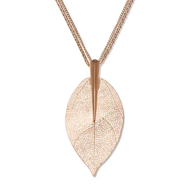 Palm Beach Jewelry Goldtone Leaf Drop Necklace, 26 Inch Chain, Plus 2 Inch Extension In Multi