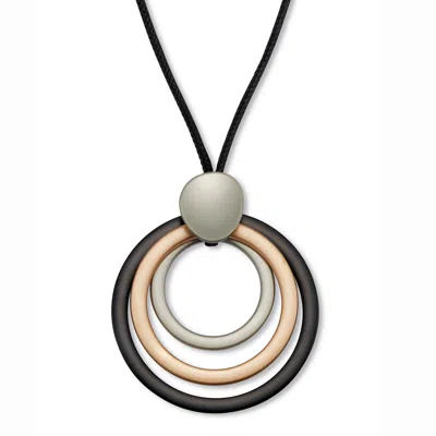 Palm Beach Jewelry Goldtone Nested Circle Pendant Cord Necklace 30-inch