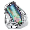Palm Beach Jewelry Gray Cultured Freshwater Pearl With Blue Topaz Accents .925 Sterling Silver Ring In Blue