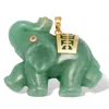 Palm Beach Jewelry Green Jade 14k Gold Lucky Elephant Charm Pendant In Green