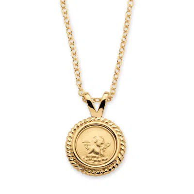 Palm Beach Jewelry Guardian Angel Charm Necklace Yellow Gold-plated 18"