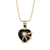 Palm Beach Jewelry Heart-shaped Onyx With Cubic Zirconia Accent Pendant Necklace In Gold-plated