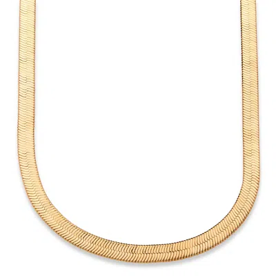 Palm Beach Jewelry Herringbone Necklace In .925 Sterling Silver With A Goldtone Finish
