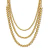 Palm Beach Jewelry Lariat Goldtone Ball Bead Necklaces 24-inch, 3-piece Set
