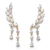 Palm Beach Jewelry Marquise-cut Goldtone Crystal Ear Climber Earrings 1 5/8" In White