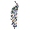 Palm Beach Jewelry Marquise Cut Multi-colored Crystal Peacock Pin Silvertone 5 1/2" Length In Yellow
