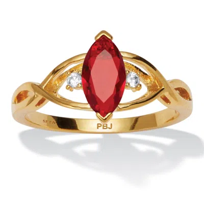 Palm Beach Jewelry Marquise Simulated Birthstone Gold-plated Ring