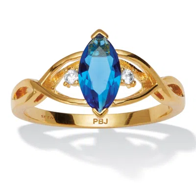Palm Beach Jewelry Marquise Simulated Birthstone Gold-plated Ring