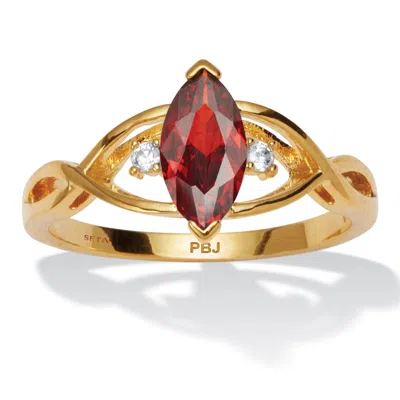 Palm Beach Jewelry Marquise Simulated Birthstone Gold-plated Ring