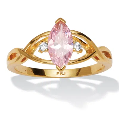 Palm Beach Jewelry Marquise Simulated Birthstone Gold-plated Ring