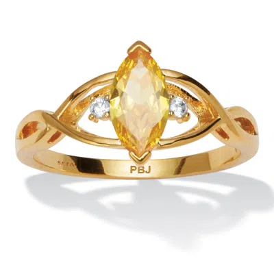 Palm Beach Jewelry Marquise Simulated Birthstone Gold-plated Ring