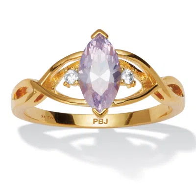 Palm Beach Jewelry Marquise Simulated Birthstone Gold-plated Ring
